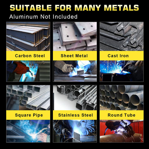 haxiaoer 145A Gasless MIG Welders, 3 in 1 Portable Flux MIG/ARC/Lift TIG MIG Welding Machine with Smart Digital LED Dispaly, Semi-Automatically Synergy Inverter MIG Welder, Best for Beginner