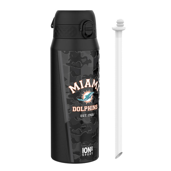 Ion8 NFL Jaguars Lightweight Steel Water Bottle, 600 ml/20 oz, Non-Insulated, Leak Proof, Easy to Open, Secure Lock, Dishwasher Safe, Flip Cover, Fits Cup Holders, Metal Water Bottle