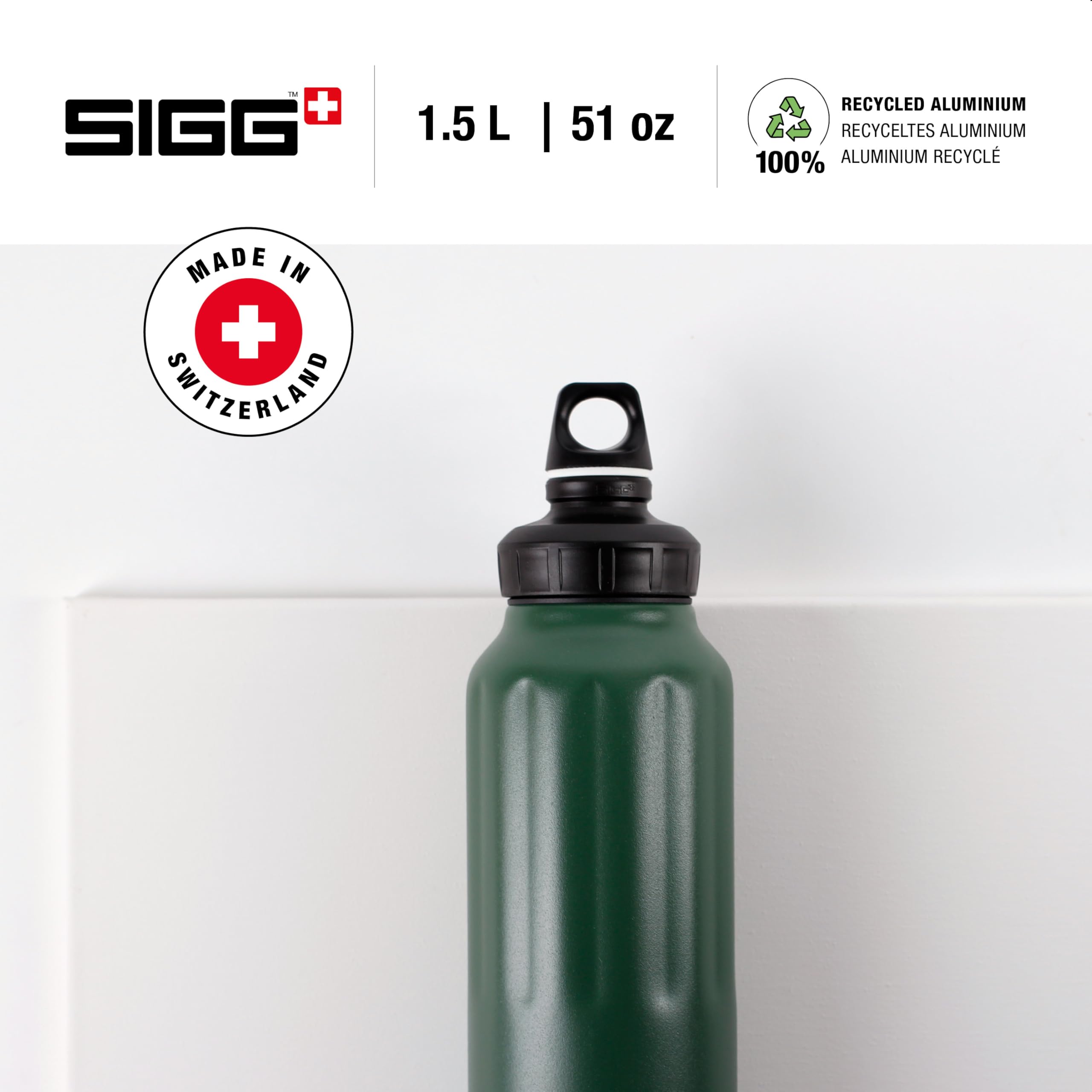 Sigg - Aluminum Water Bottle - Traveller - Climate Neutral Certified - Suitable For Carbonated Beverages - Leakproof & Lightweight - BPA Free - 0.6L / 1L/ 1.5L