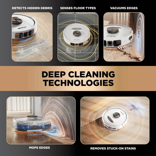 Shark PowerDetect 2-in-1 Robot Vacuum & Mop, NeverTouch Pro 60-Day Self Empty, Self-Refill and Self-Clean Robot Vacuum with 3D & LiDAR Navigation, NeverStuck Obstacle Bypass, WiFi/App White