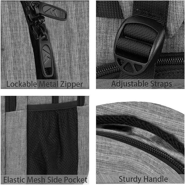 MATEIN Laptop Backpack 17.3 Inch Large Anti-Theft Backpack with USB Charging Port College Bag Daypack for Men Women Water Resistant Laptop Rucksack for Travel Work Business Office, Grey