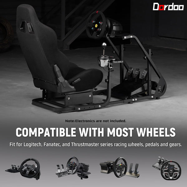Dardoo G923 Racing Simulator Cockpit with Seat Fit for Logitech/Thrustmaster/MozaG29 G27 G920 T150,Sim Racing Cockpit,Not Include Wheel, Pedal and Shifter