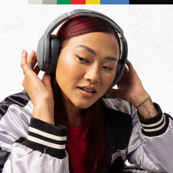 Skullcandy Crusher Evo Wireless Bluetooth Headphones with Multi-Sensory Bass and Charging Cable, Noise Isolating Over-Ear Fit, Up to 40 Hours Battery, Microphone for iPhone Android - Bone