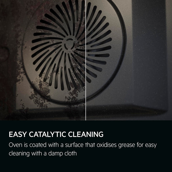 AEG 3000 Series Surroundcook Integrated Oven BEX335011B, 72L Multilevel Cooking, Turbo Grill, Defrost, Led Display, XL Baking Tray, Aqua Clean, Built-in Oven 590x560x550mm, Class A+++ Black