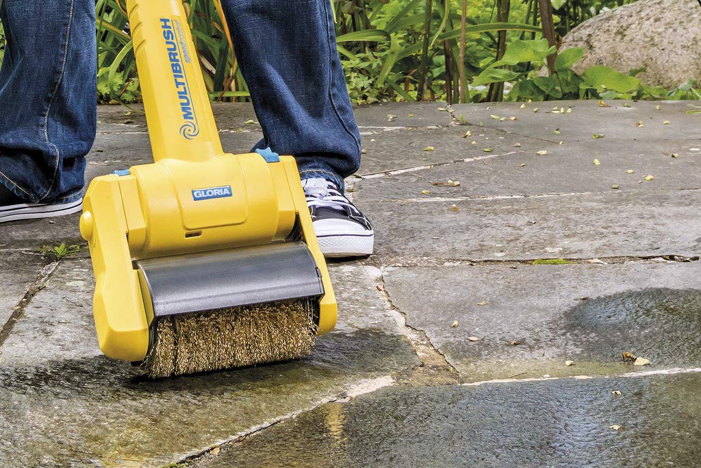 GLORIA Stone Brush PRO | Accessories for MultiBrush and PowerBrush | Clean Robust Paving Stones and Stone Slabs with a Wire Brush | 10 cm Diameter |