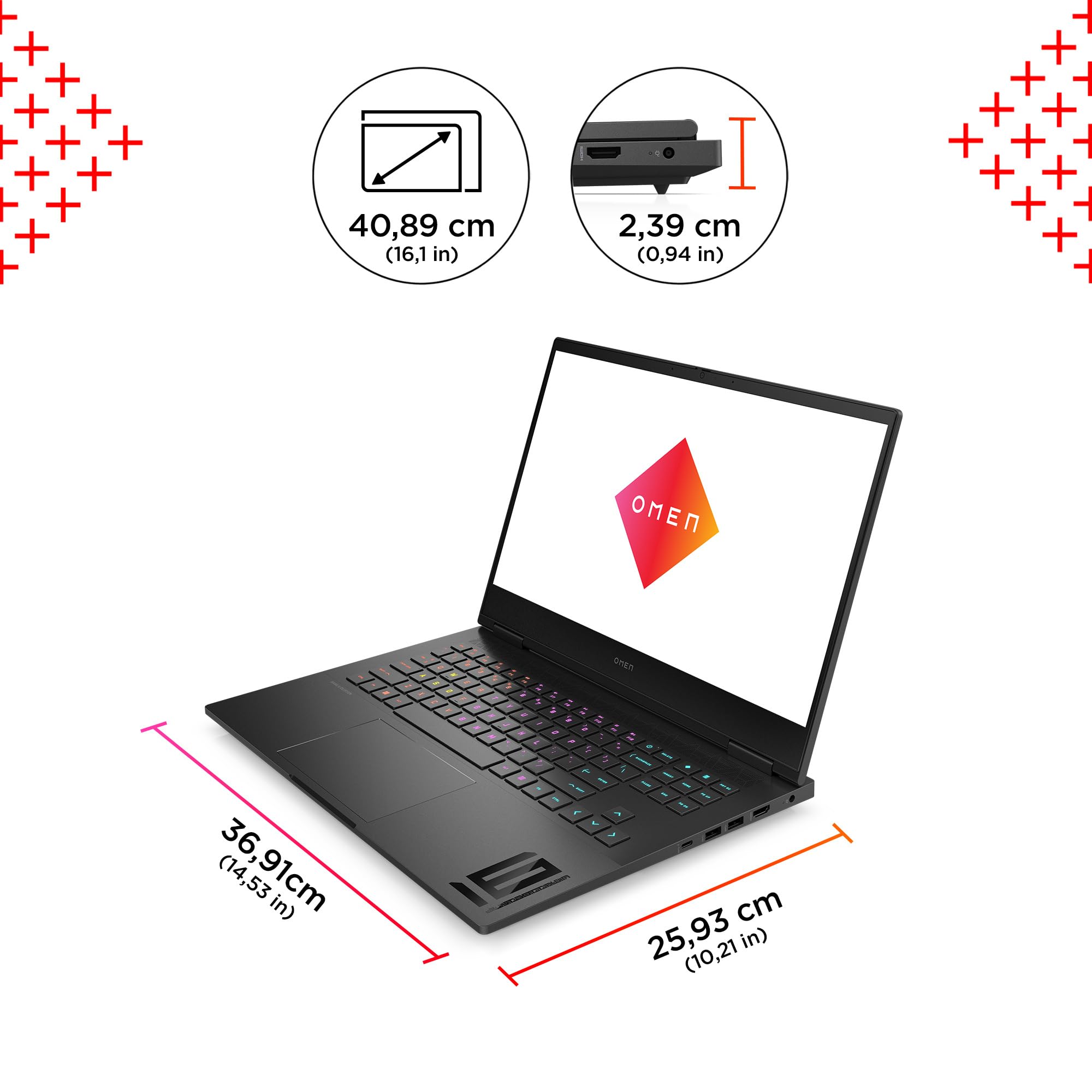 HP Omen 17" Gaming Laptop and HyperX Cloud III Wired Headset bundle, AMD Ryzen 7-8845HS, AI Enhanced, 16 GB RAM, 1TB SSD, NVIDIA GeForce RTX 4050 Graphics, FHD Display, 144Hz, Black, 17-db0016sa