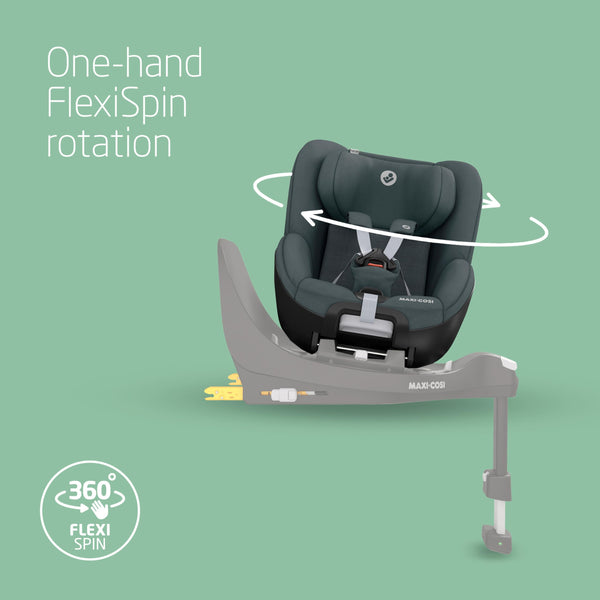 Maxi-Cosi FamilyFix 360 i-Size Base, Rotating Car Seat System, 360 Swivel ISOFIX Base, 0-4 Years (40-105 cm), One-Hand FlexiSpin Rotation, TravelSafe Rotation Control, Click & Go, Black
