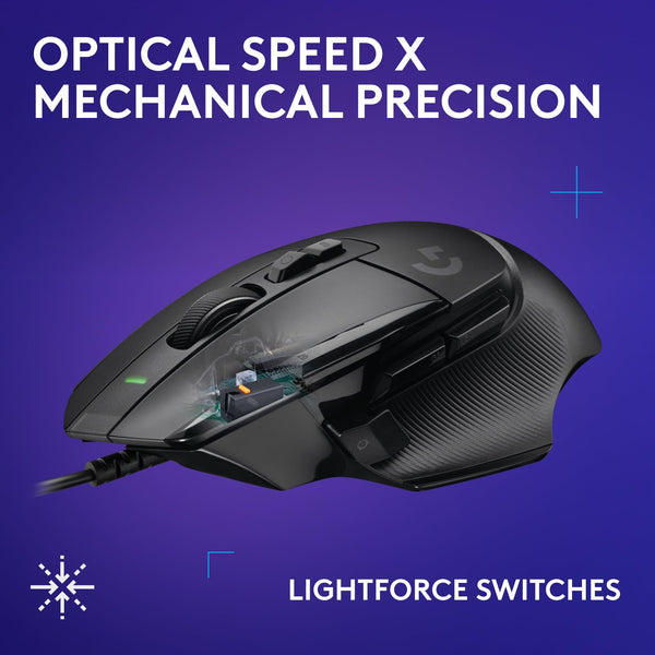 Logitech G G502 X PLUS LIGHTSPEED Wireless RGB Gaming Mouse - Optical mouse with LIGHTFORCE hybrid switches, LIGHTSYNC RGB, HERO 25K gaming sensor, compatible with PC - macOS/Windows - Black
