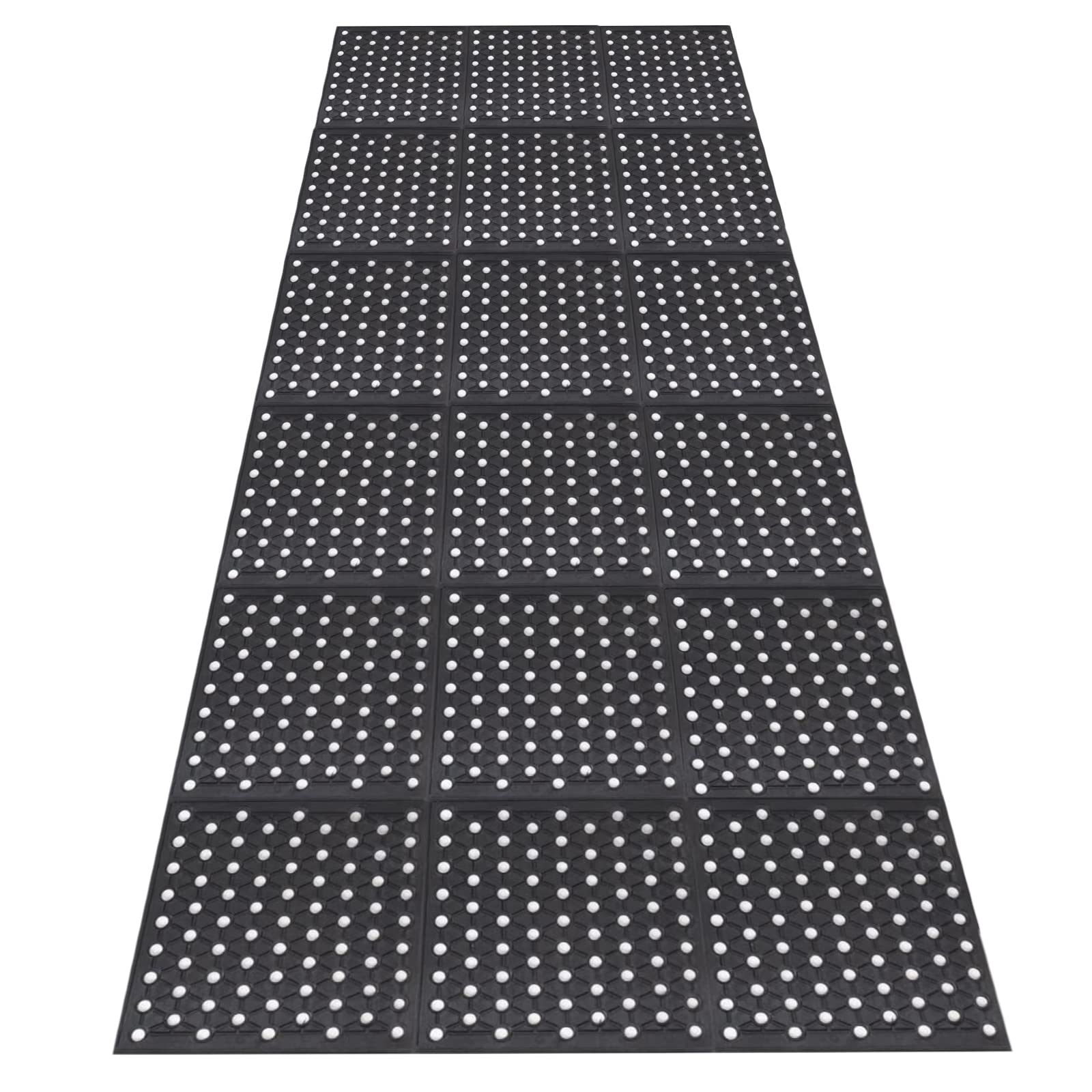 Nisorpa Large Outdoor Entrance Rubber Mats, 90cm x 210cm Heavy duty Rubber Drainage Mat Anti Fatigue Mat Non Slip Commercial Doormat with Drainage
