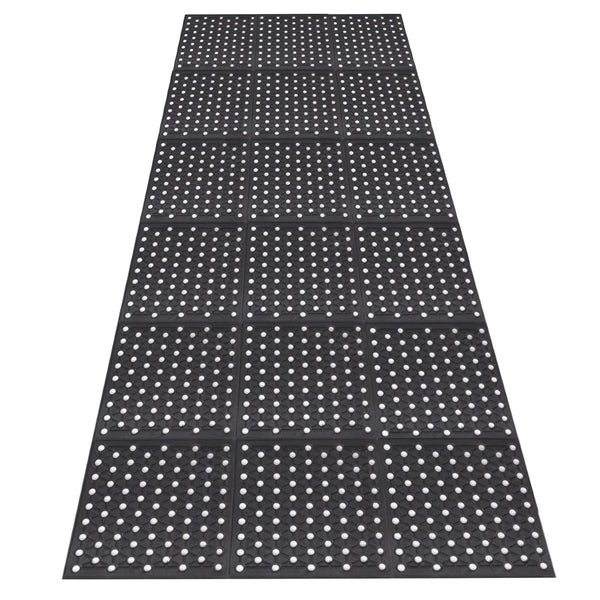 Nisorpa Large Outdoor Entrance Rubber Mats, 90cm x 210cm Heavy duty Rubber Drainage Mat Anti Fatigue Mat Non Slip Commercial Doormat with Drainage