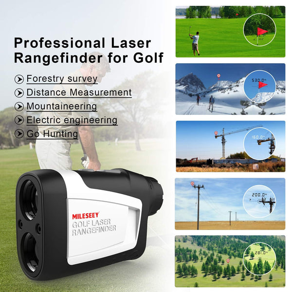 MiLESEEY Golf Range Finder with Slope On/Off,1100Yards,±0.5yard Accuracy,Flag Lock with Vibration,Legal for Tournament Play, Scan Measurement for Golfers,Carrying Case, Free Battery