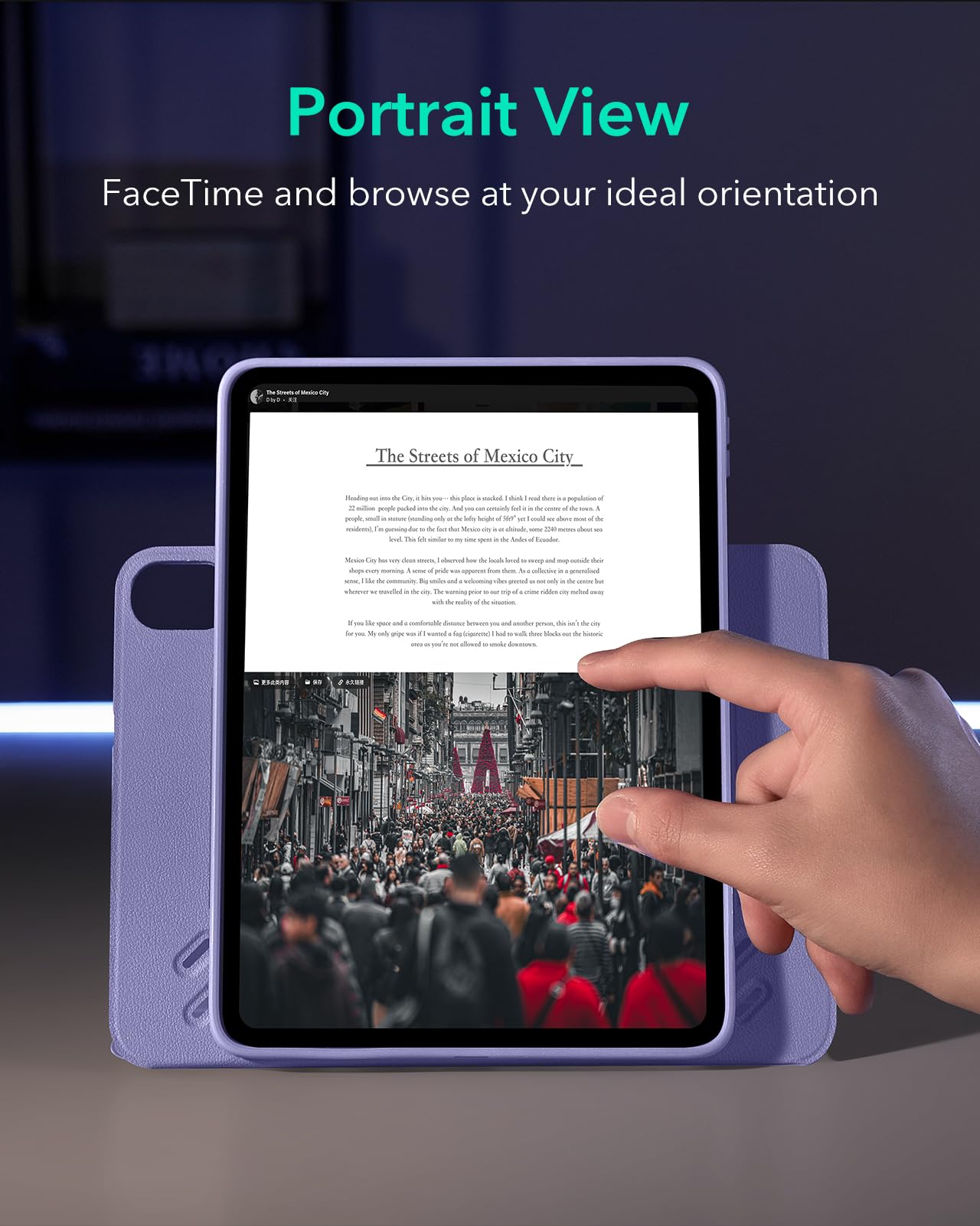 ESR for iPad Pro 12.9 Case (6th/5th Generation, 2022/2021), Removable Magnetic Cover, Adjustable Portrait/Landscape Stand with Raised Display View, 9 Standing Angles, Shift Series, Black