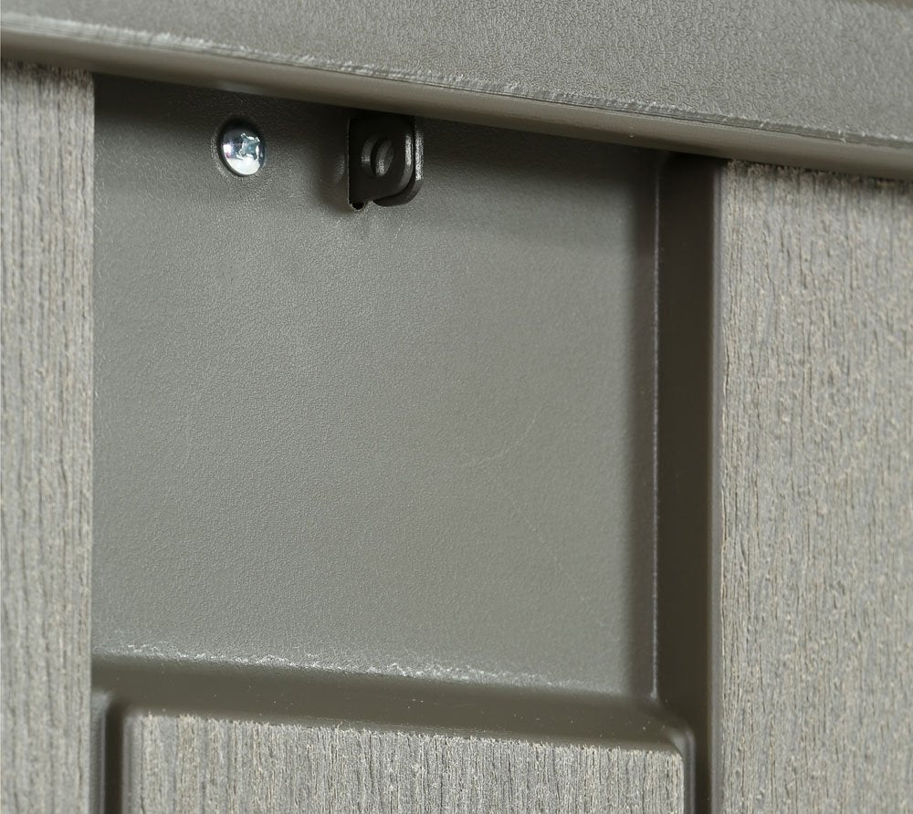 LIFETIME Plastic Wood Grain Textured Storage Box Desert Sand/Grey, 151x72x69 cm