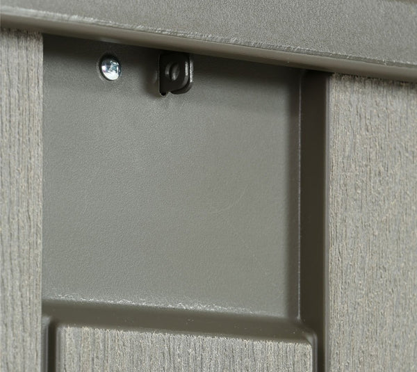 LIFETIME Plastic Wood Grain Textured Storage Box Desert Sand/Grey, 151x72x69 cm