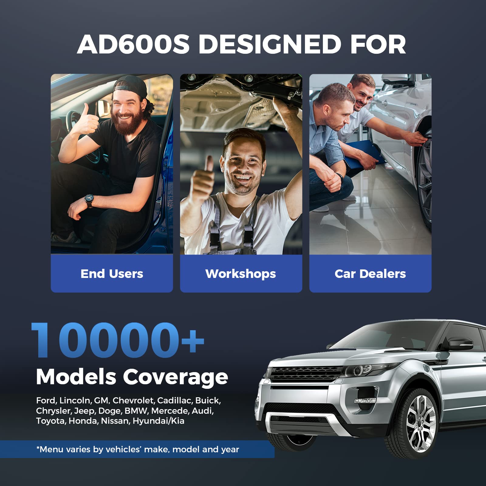 TOPDON OBD2 Code Reader Scanner ArtiDiag600S, 9 Reset Service for Oil/BMS/ABS/SAS/EPB/DPF/TPMS/Throttle/Injector Coding, ABS/SRS/Engine/Transmission Car diagnostic tool, Free Lifetime Upgrade