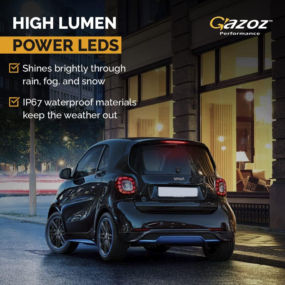 GAZOZ PERFORMANCE GP 3rd Third Brake Back LED Light with Smoked Lens - Rear Stop Lamp for Fortwo & four 2014-2019 453 Gen 3 - Smart Car Accessories