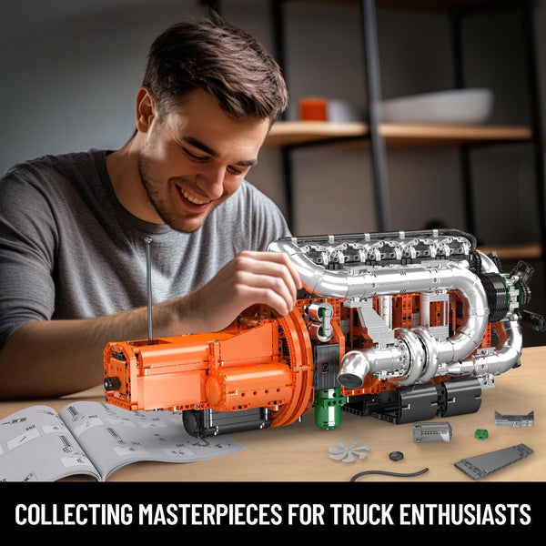 Mould King V12 Engine Building Block Sets, V12 Engine Model Kit That Runs, MOC Engineering Model Building Kit with Battery and Motor, Engineering Building Blocks for Adults (3472 PCS)
