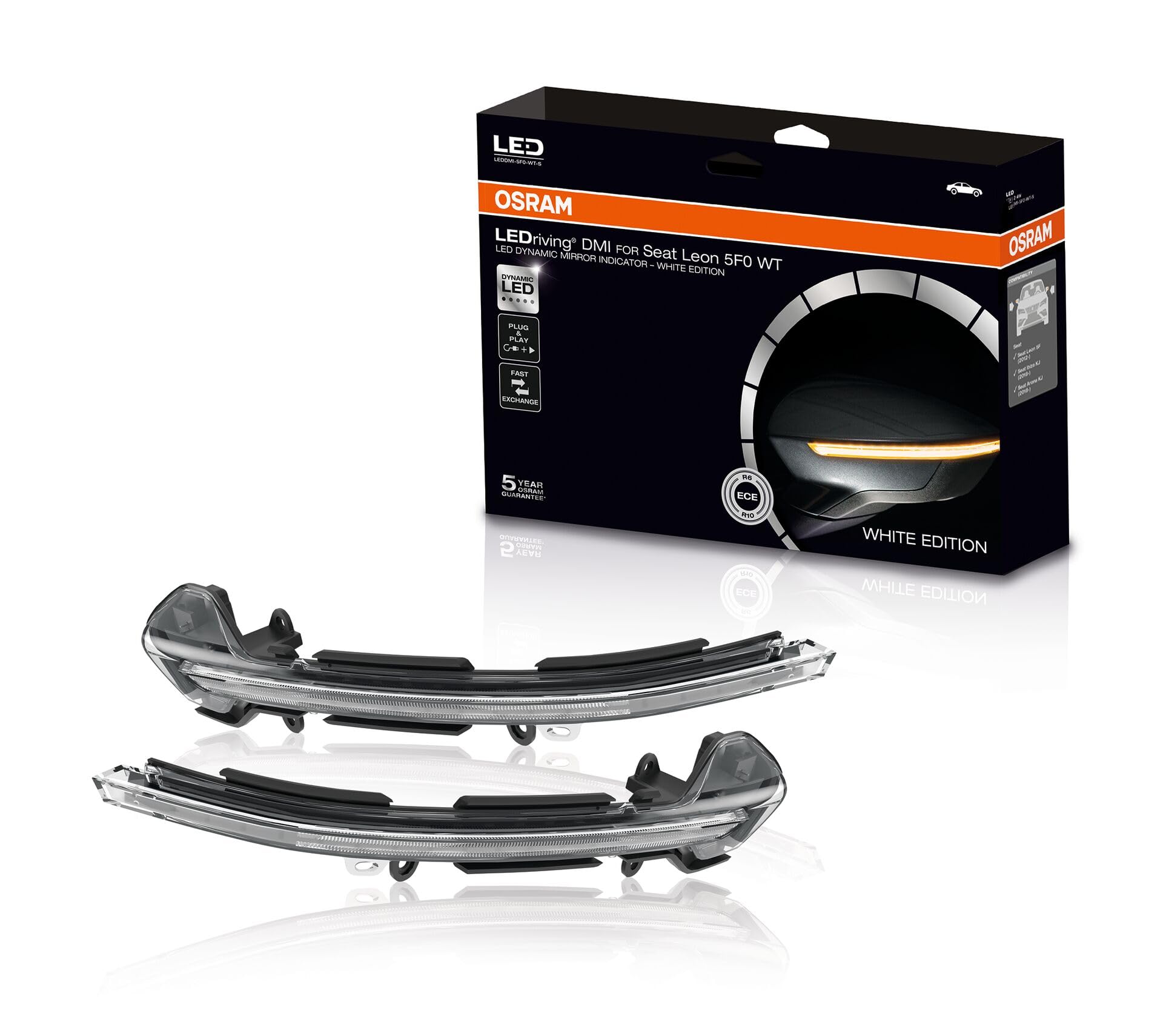 OSRAM LEDriving dynamic LED mirror indicator for Audi A3 8 V, Audi S3 8 V, Audi RS3 8 V - Black Edition