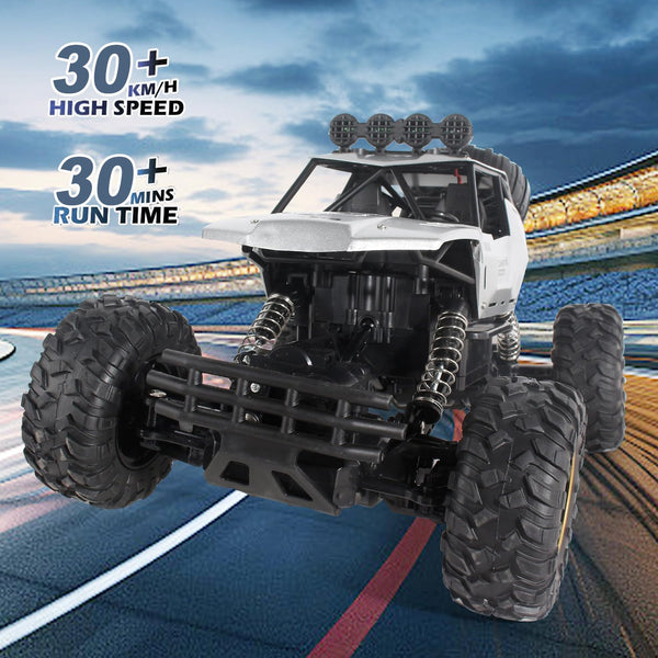 Jiakora RC Cars Remote Control Car 1:12 Off Road Monster Truck,Metal Shell 4WD Dual Motors LED Headlight Rock Crawler,2.4Ghz All Terrain Hobby Truck with 2 Batteries for 60 Min Play,Boy Adult Gifts