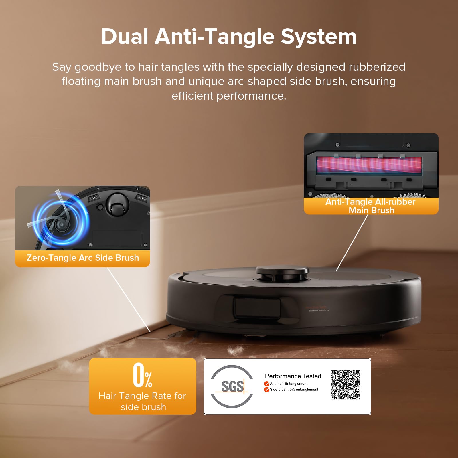 roborock Qrevo Series Robot Vacuum Cleaner with Mop, 10,000Pa Suction, Upgraded from Qrevo S, Dual Anti-Tangle Brushes, Smart Obstacle Avoidance, Auto Mop Washing&Drying, All-in-One Dock,Black(QV 35S)