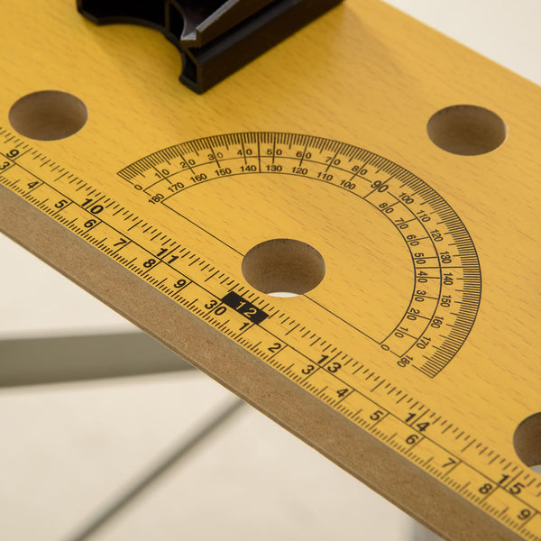 DURHAND 4-in-1 Work Bench, Folding Clamp Table w/ 4 Adjustable Clamping Pegs for DIY Home Garage, Black