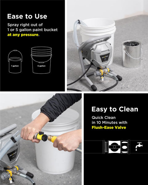 InoKraft MaXpray M1 Airless Paint Sprayer, 220V 466W High Efficiency, Thinning-Free, Minimal Overspray, for Home Exterior & House Interior DIY Painting Projects, with Paint Sprayer Accessories