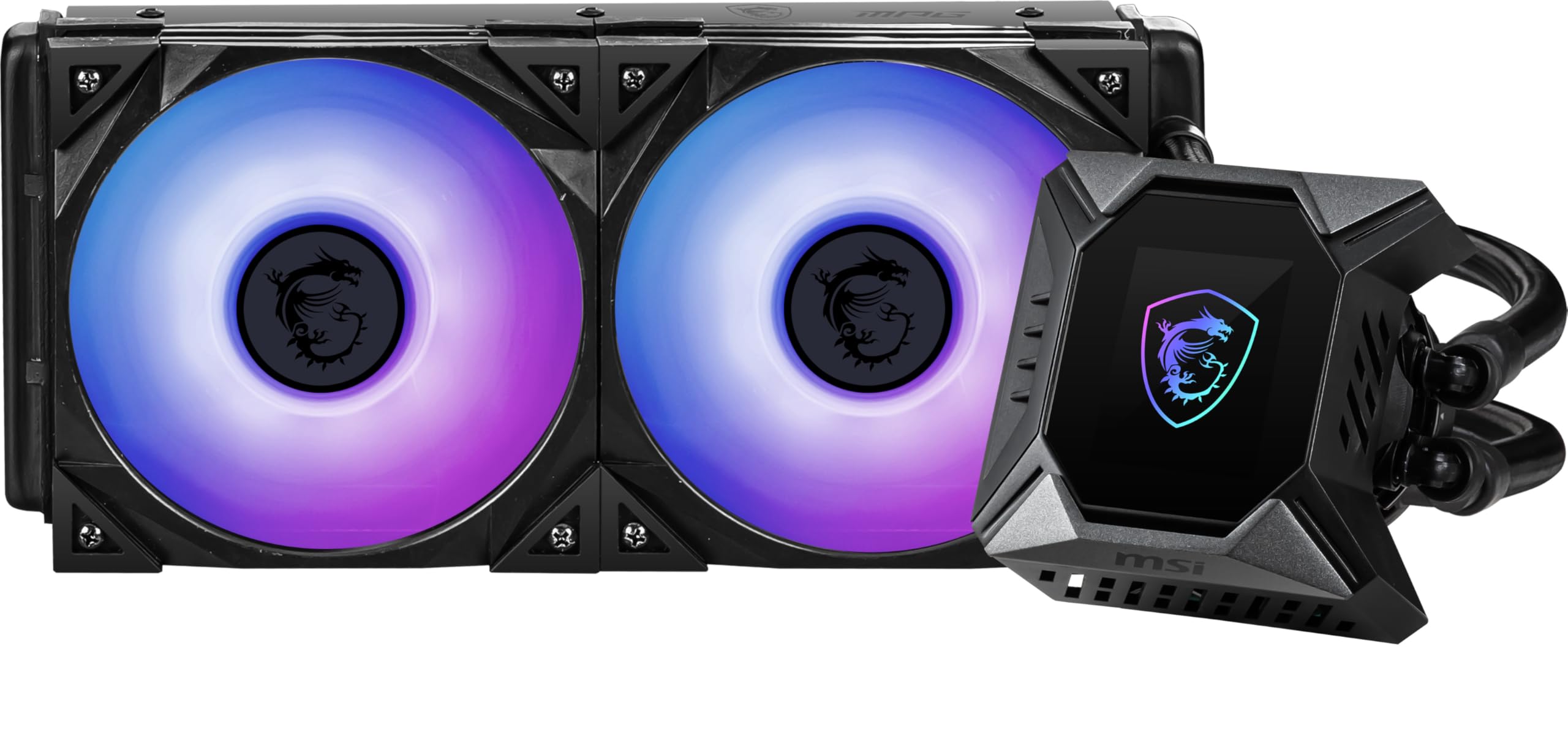 MSI MAG CORELIQUID 360R V2 AIO CPU Liquid Cooler - Rotatable ARGB Blockhead, Integrated Radiator Pump, Split-Flow Water Cooling, Evaporation-Proof Tubing, Easy to Install - AMD & Intel Compatible