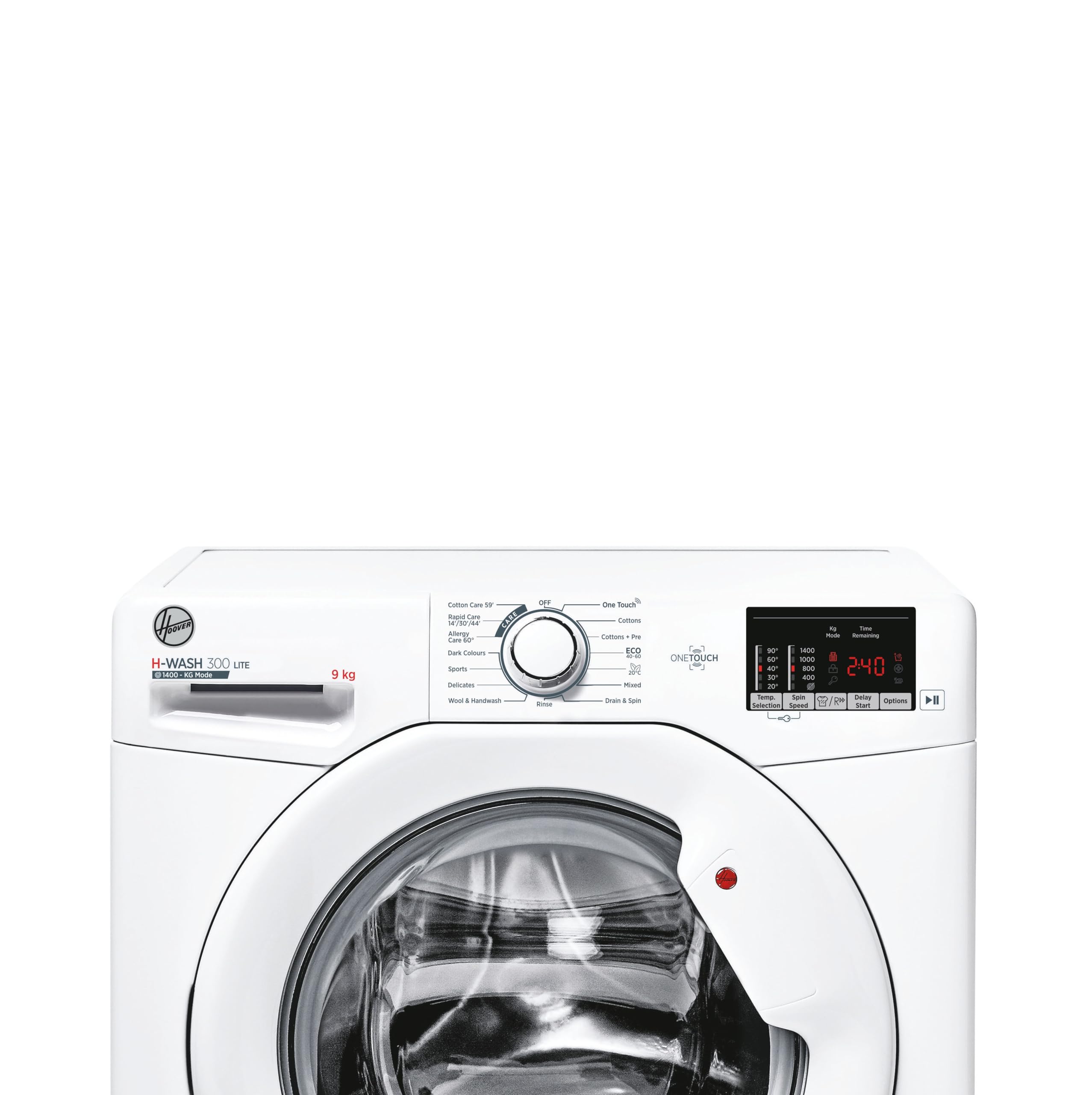 Hoover H-WASH 350 9kg Freestanding Washing Machine, 1400 RPM, A Rated, ECO-Power Inverter Motor, hOn App, 60 Programmes, Eco Doser, Power Care System, Graphite, 60x54x85 cm - H3WPS496TAMBR680