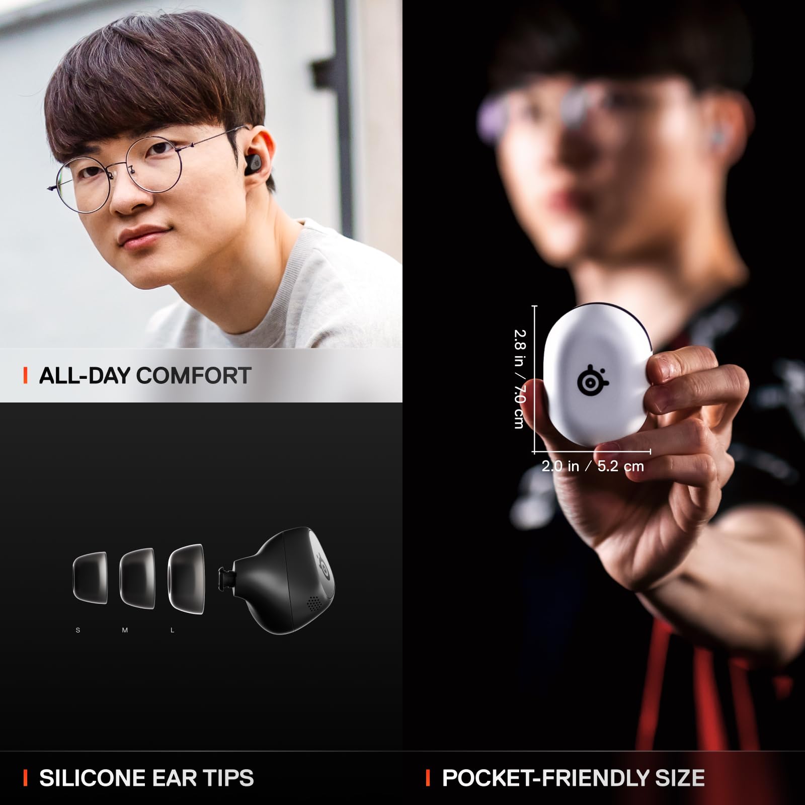 SteelSeries Arctis GameBuds for PS5 - Wireless Gaming Earbuds - 2.4GHz + BT 5.3 - ANC/Transparency - IP55 Water Resistant - 40H Battery - Wireless Charging - PS5, PC, Switch 2, Mobile - White