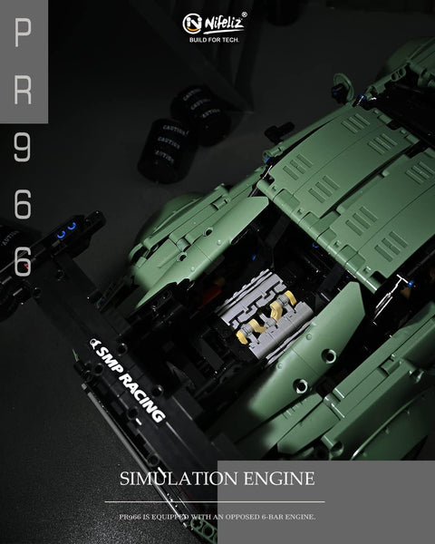 Pr 966 Sport car MOC Building Blocks and Construction Toy, Adult Collectible Cars Set to Build, 1:8 Scale Retro Car Model, NEW2022 (2435 Pcs)