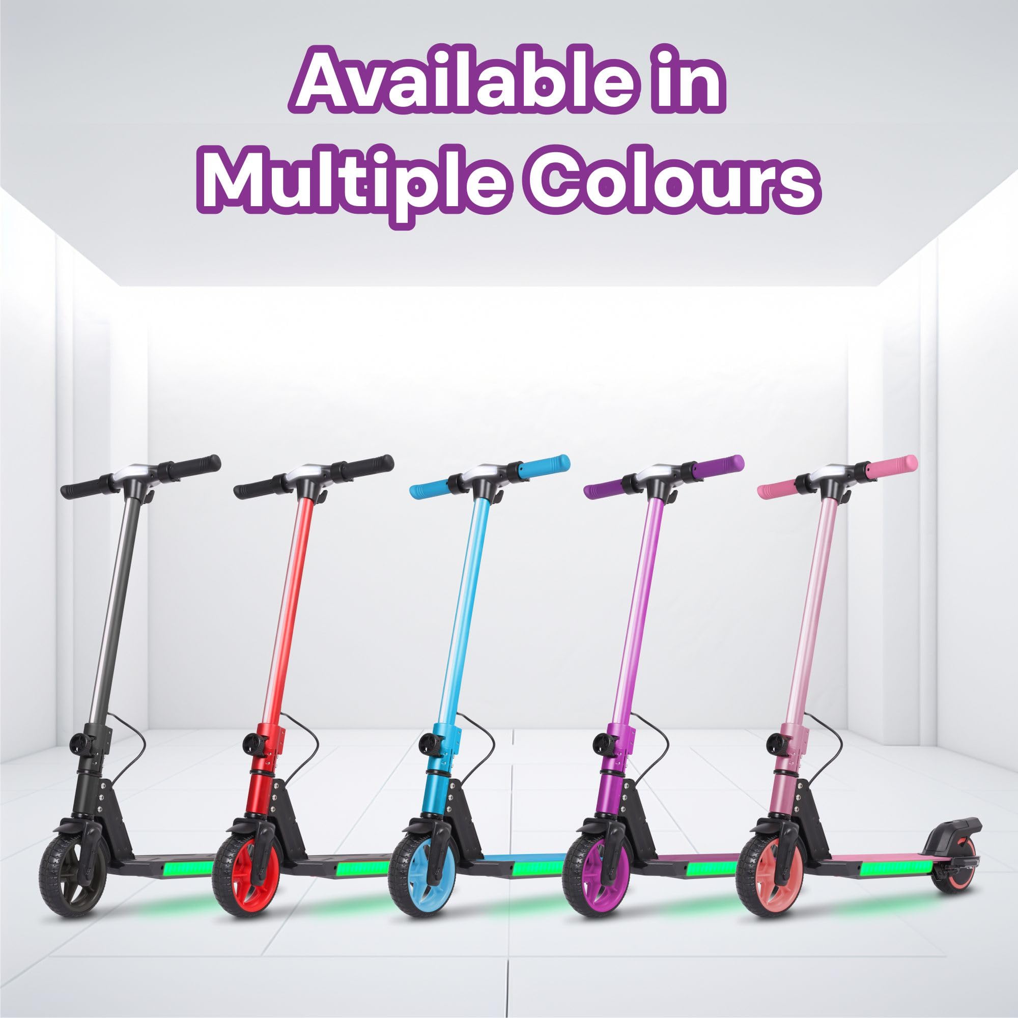 Electric Scooter Kids Foldable Mobility Scooters E Bike With RGB LED Lights For Ages 6-12 Boys Girls | 3 Speed Modes | 6-10 KM Range Dual Braking System 150W Motor Gift for Children