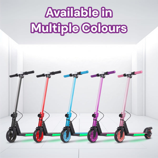 Electric Scooter Kids Foldable Mobility Scooters E Bike With RGB LED Lights For Ages 6-12 Boys Girls | 3 Speed Modes | 6-10 KM Range Dual Braking System 150W Motor Gift for Children