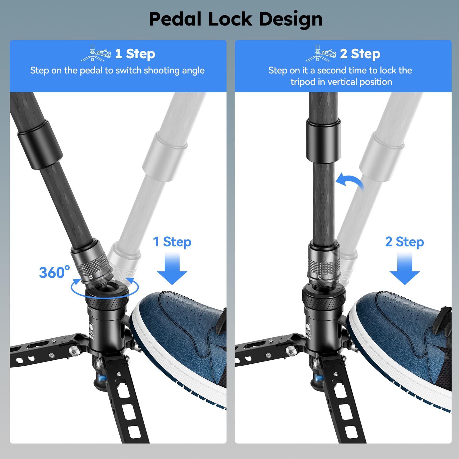 SIRUI SVM-145 Camera Monopod with Feet for Photography, 145cm Carbon Fibre Camera Monopod with Removable Tripod Stand Base, for DSLR, Camcorder, Max Load 10kg