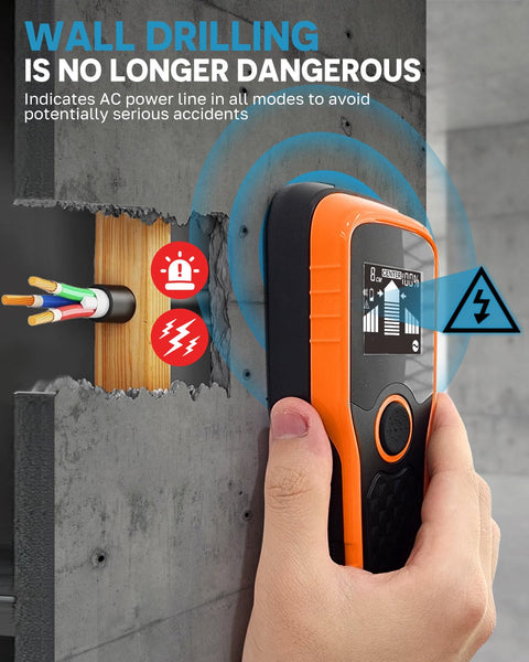 2025 Newest Smart Automatic Stud Finder, 5-in-1 Electronic Wall Scanner Detector with LCD Display & Audio Alarm, Stud Sensor Beam Detector Center Finding for Wood Wire Metal Stud Cable Joist Detection