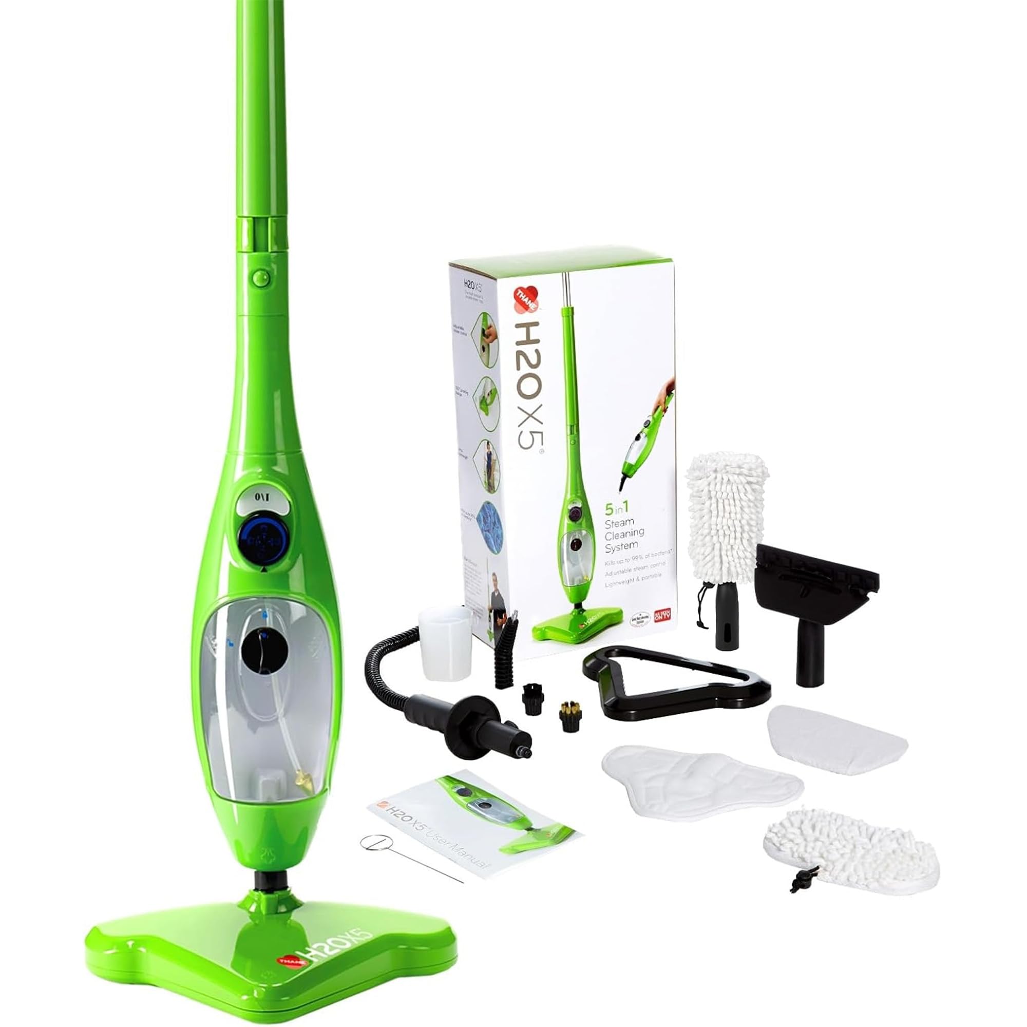 H2O X5 Steam Mop and Handheld Steam Cleaner  Multifunctional & Multipurpose System for Floors, Carpets, Windows, Upholstery, Kitchens & Bathrooms