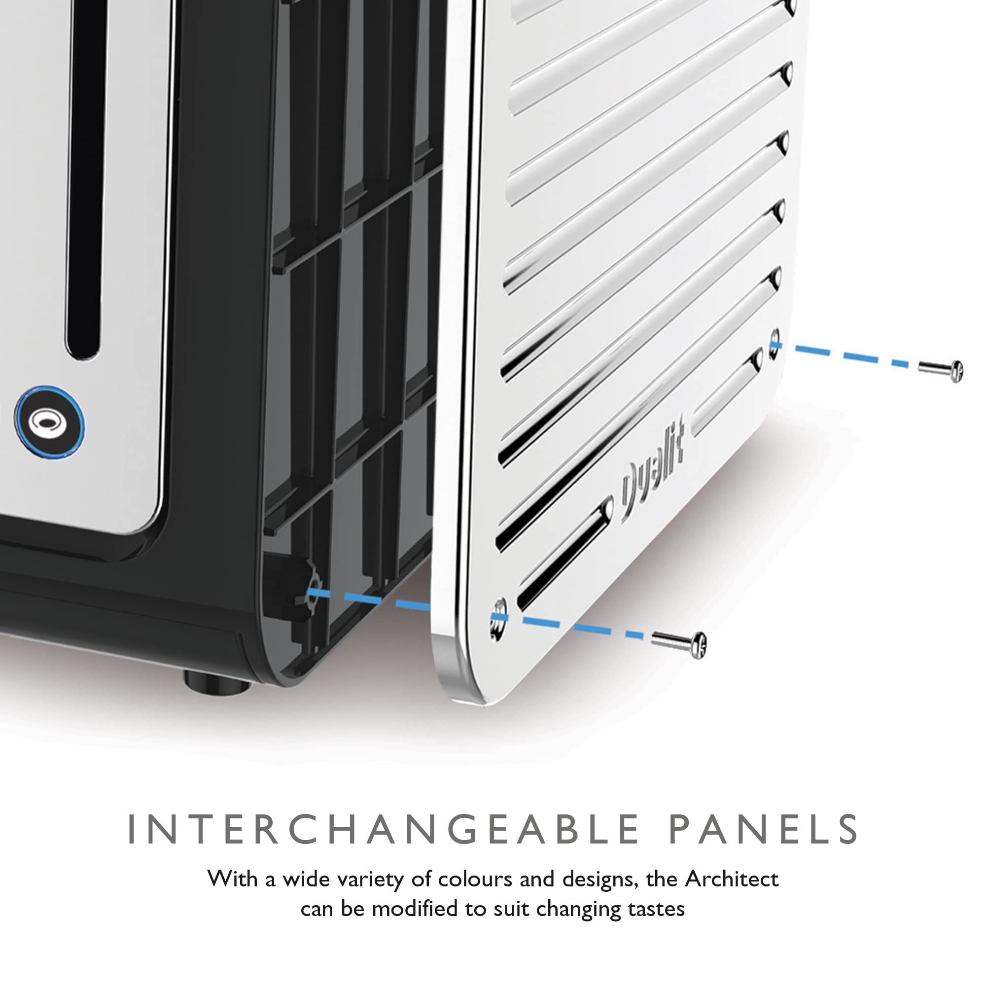 Dualit Architect 2 Slice Toaster | Brushed Stainless Steel with Black Trim | Extra-Wide Slots  Peek and Pop Function  Patented Perfect Toast