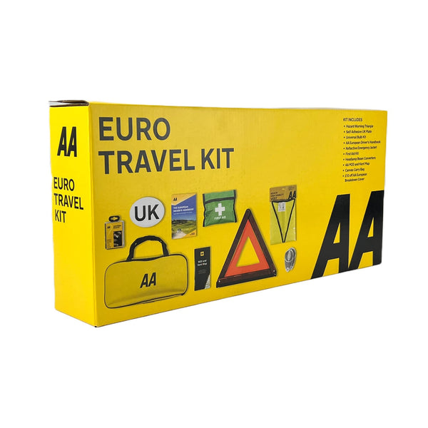 AA Vehicle Breakdown Safety Kit Plus AA5618 – Tyre Inflator, Warning Triangle, Tow Rope, Hi-Vis Vest, Torch, Glass Hammer, Booster Cables, Storage Bag
