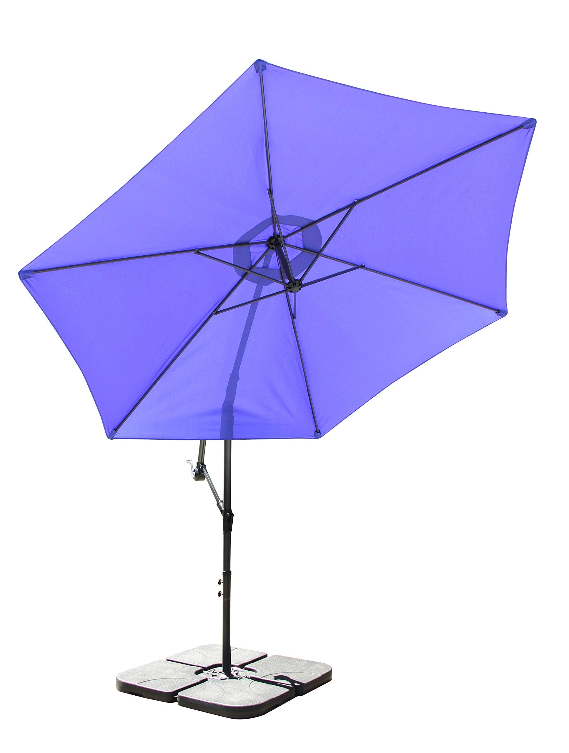 All Seasons Gazebos Ross James premium garden parasol umbrella with crank handle including base weight (Green)