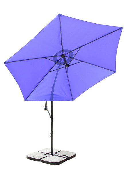 All Seasons Gazebos Ross James premium garden parasol umbrella with crank handle including base weight (Green)