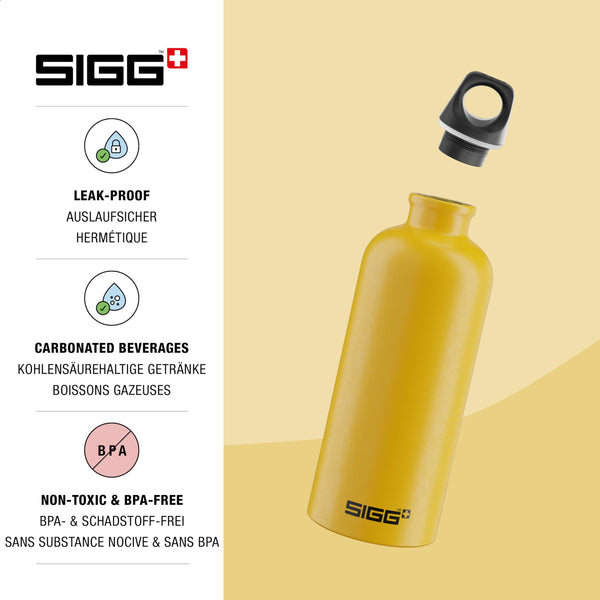 Sigg - Aluminum Water Bottle - Traveller - Climate Neutral Certified - Suitable For Carbonated Beverages - Leakproof & Lightweight - BPA Free - 0.6L / 1L/ 1.5L