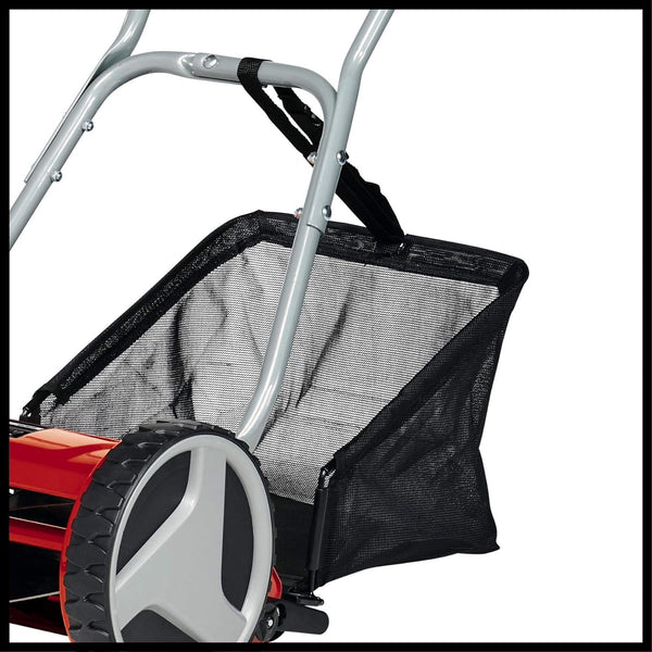 Einhell GC-HM 300 Hand Push Lawnmower -- Manual Lawn-Mower With 30cm Cutting Width, 16L Grass Box, 4 Cutting Height Levels -- Walk-Behind Lawn Mower For Small Gardens, Red & Black