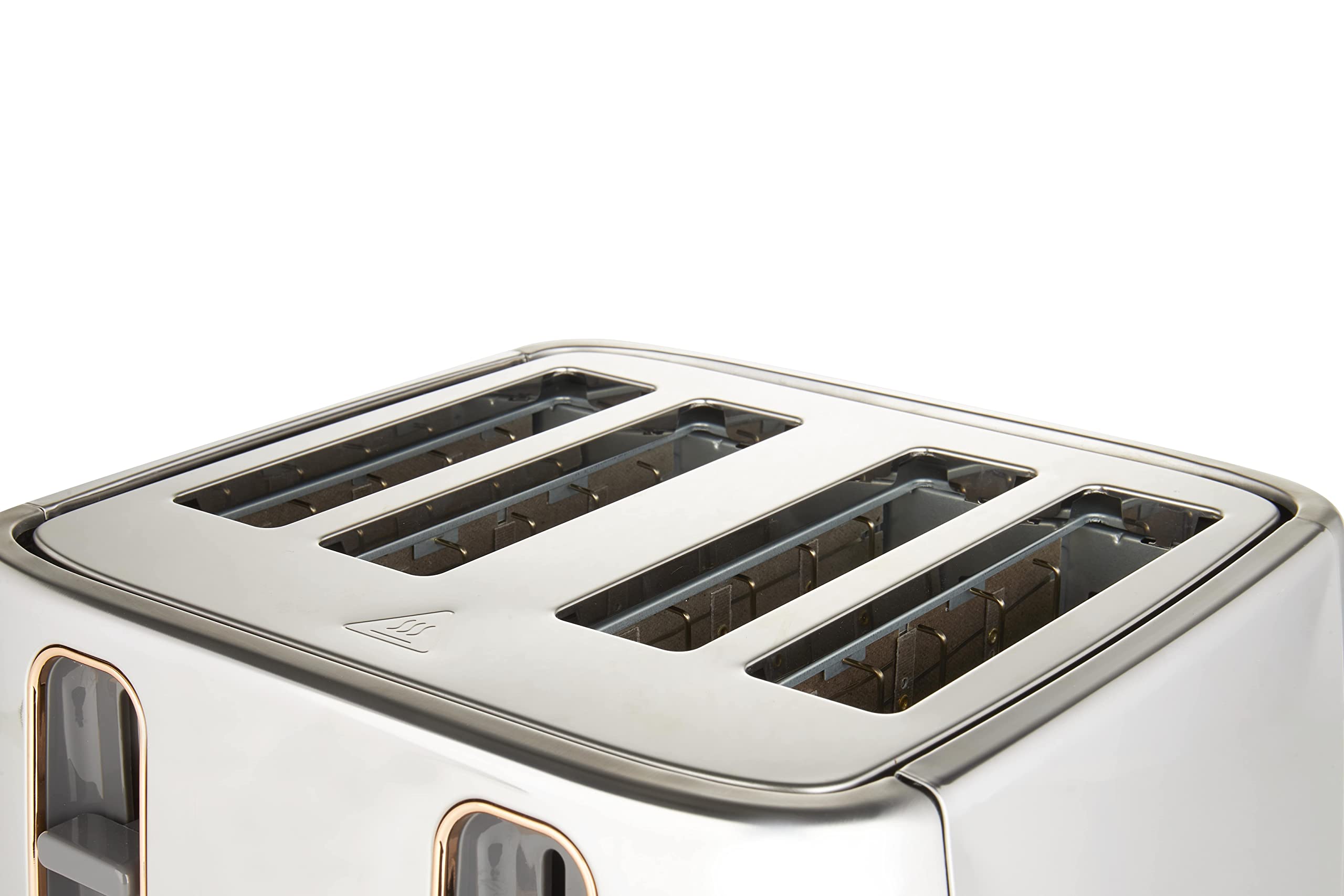 Haden Dorchester Chrome Toaster 4 Slice - Digital Browning Controls - Modern LCD Display - Cancel/Defrost/Reheat Settings - 1900-2300W Digital 4 Slice