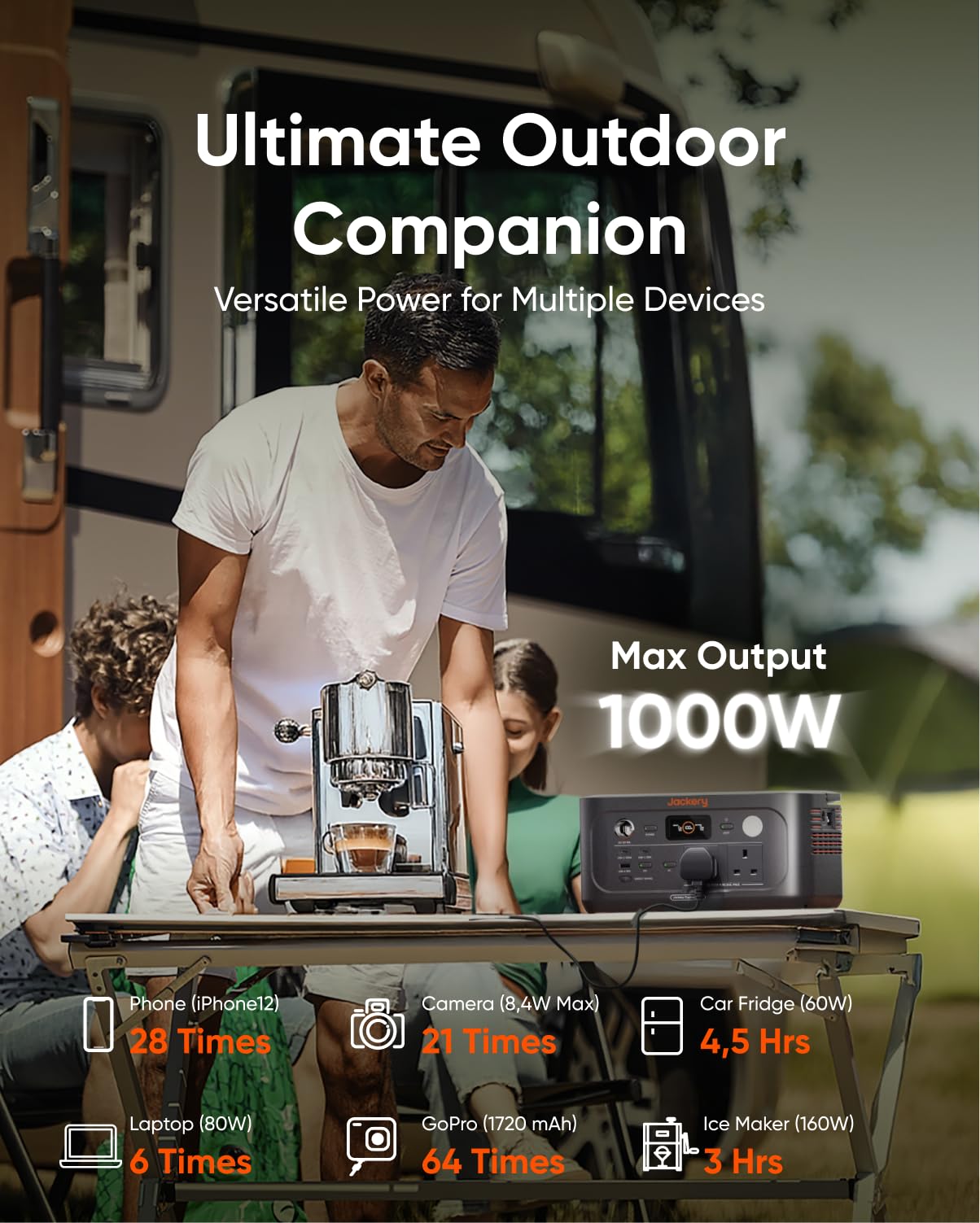 Jackery Explorer 500 v2 Portable Power Station, 230V/500W Pure Sine Wave Solar Generator, 500W AC Output Power Station, 512Wh LiFePO4 Lithium Camping Battery Backup for Picnics, Fishing, Travel