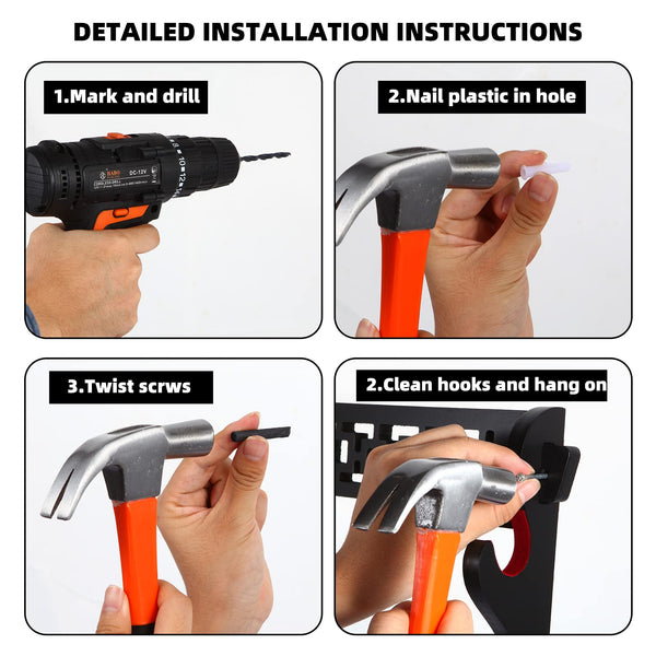 FOXSMZZ Sword Holder Wall Mount Samurai Sword Stand Display Katana Wakizashi Tanto Wall Hanger Sword Rack Five Layer (8-Tier)