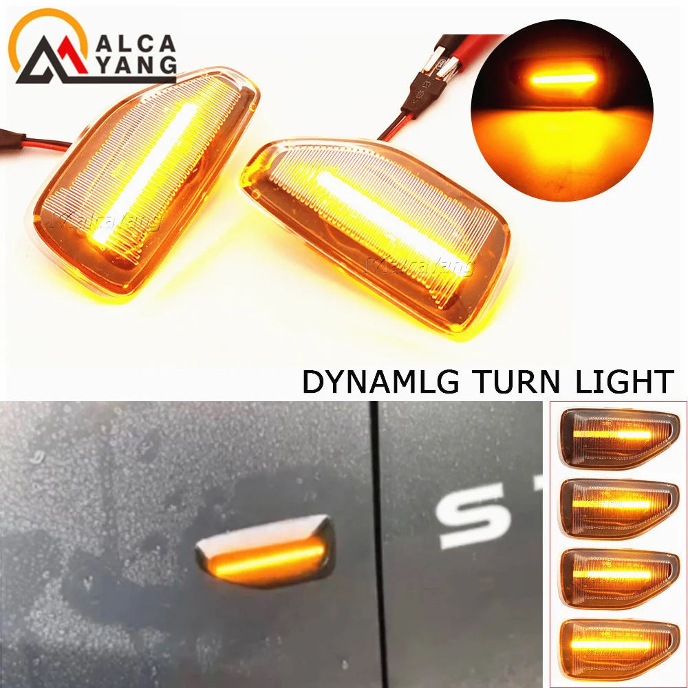 2Pcs Dynamic Amber LED Side Turn Signal Blinker Light for Dacia Logan II Sandero Duster 2018~ Car Styling Indicator Signal Light