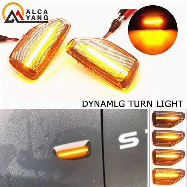 2Pcs Dynamic Amber LED Side Turn Signal Blinker Light for Dacia Logan II Sandero Duster 2018~ Car Styling Indicator Signal Light