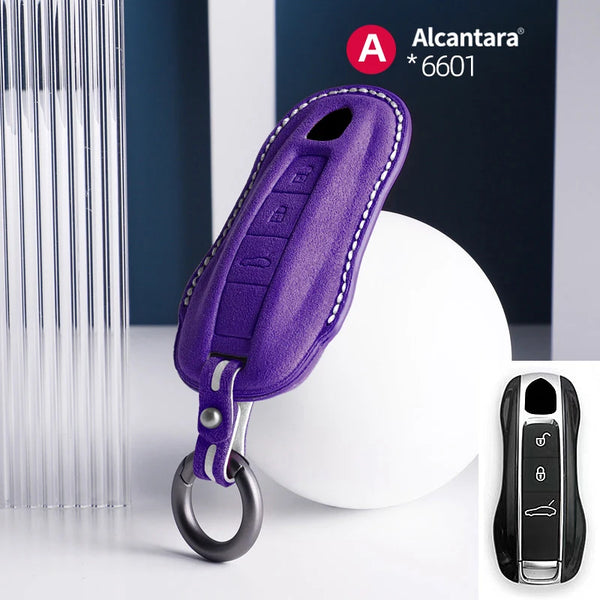 Alcantara High-quality Car Key Case Cover For Porsche Panamera Spyder Carrera Macan Cayman Cayenne 911 970 981 991 Accessories