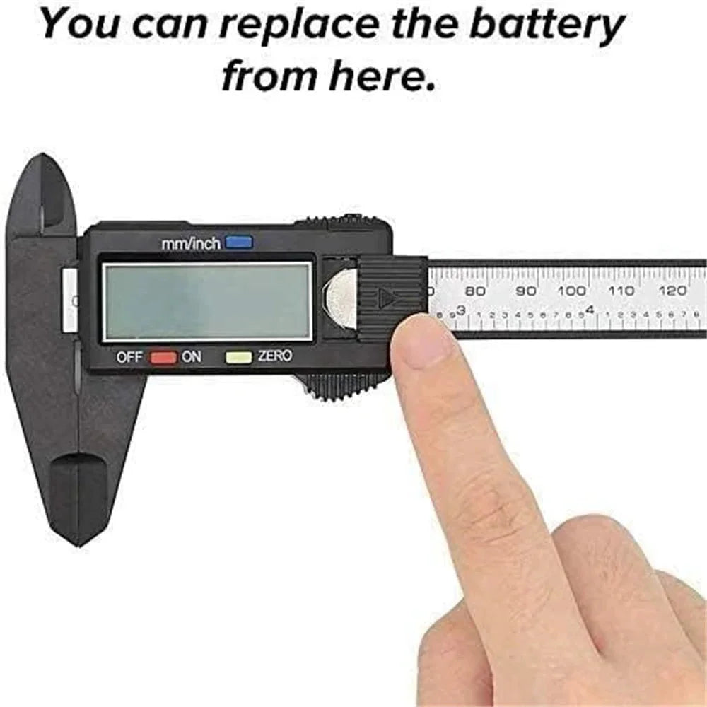 Electronic Digital Caliper Inch/Metric Conversion 0-6 Inch/150 Mm Carbon Fiber Gauge Micrometer Extra Large LCD Measuring Tool