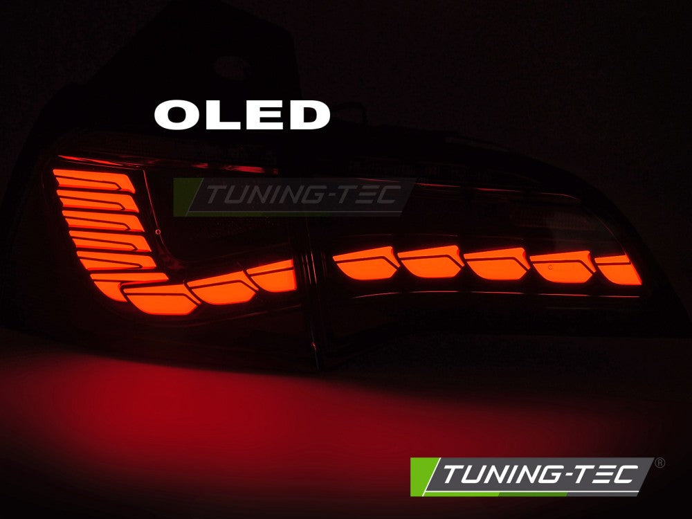 TT Pair LED DRL Lightbar Rear Tail Lights TESLA MODEL 3 17- / MODEL Y SMOKE OLED / WELCOME / DYNAMIC LHD