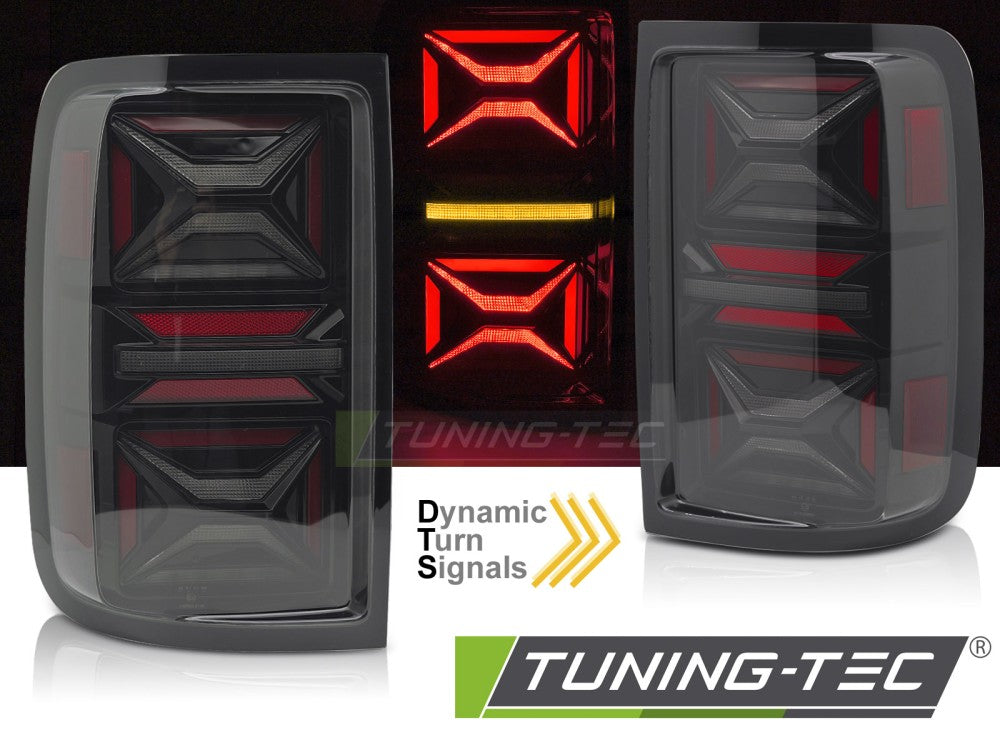 TT Pair LED DRL Lightbar Rear Tail Lights VW AMAROK 09-22 SMOKE LHD